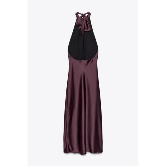 ZARA HALTER MIDI DRESS - Picture 8 of 9